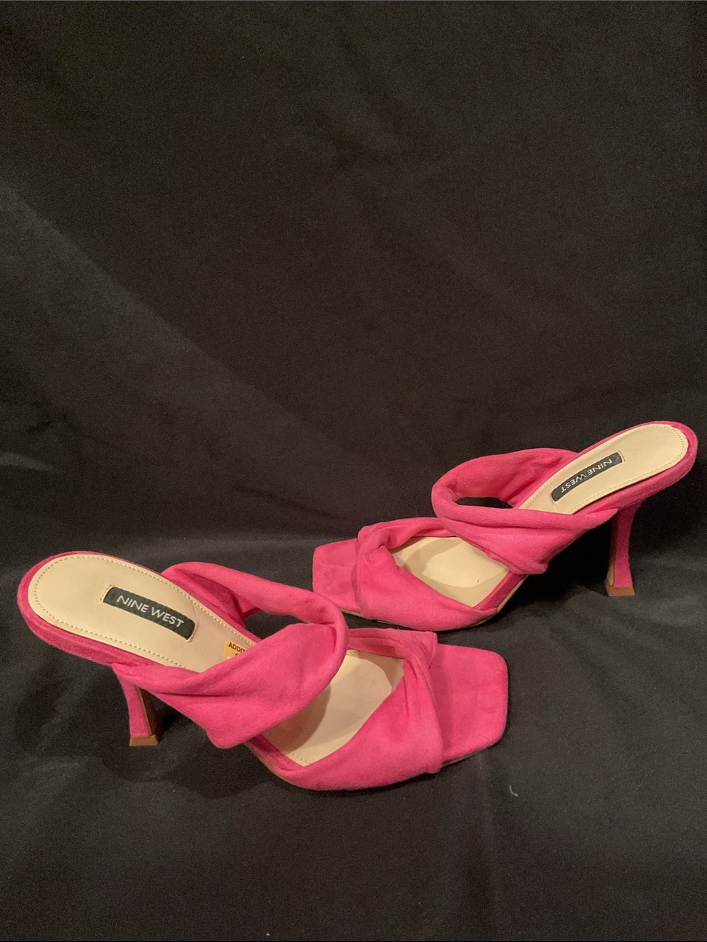 Nine West Hot Pink Twisted Strap Slide Mules - Picture 2 of 4